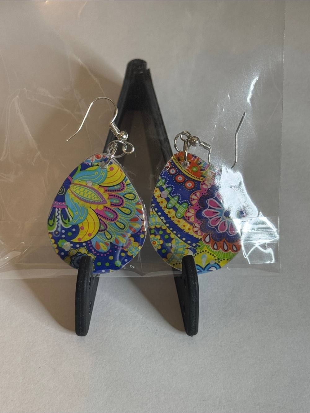 Colorful boho Paisley Teardrop Dangle Earrings - Multicolor